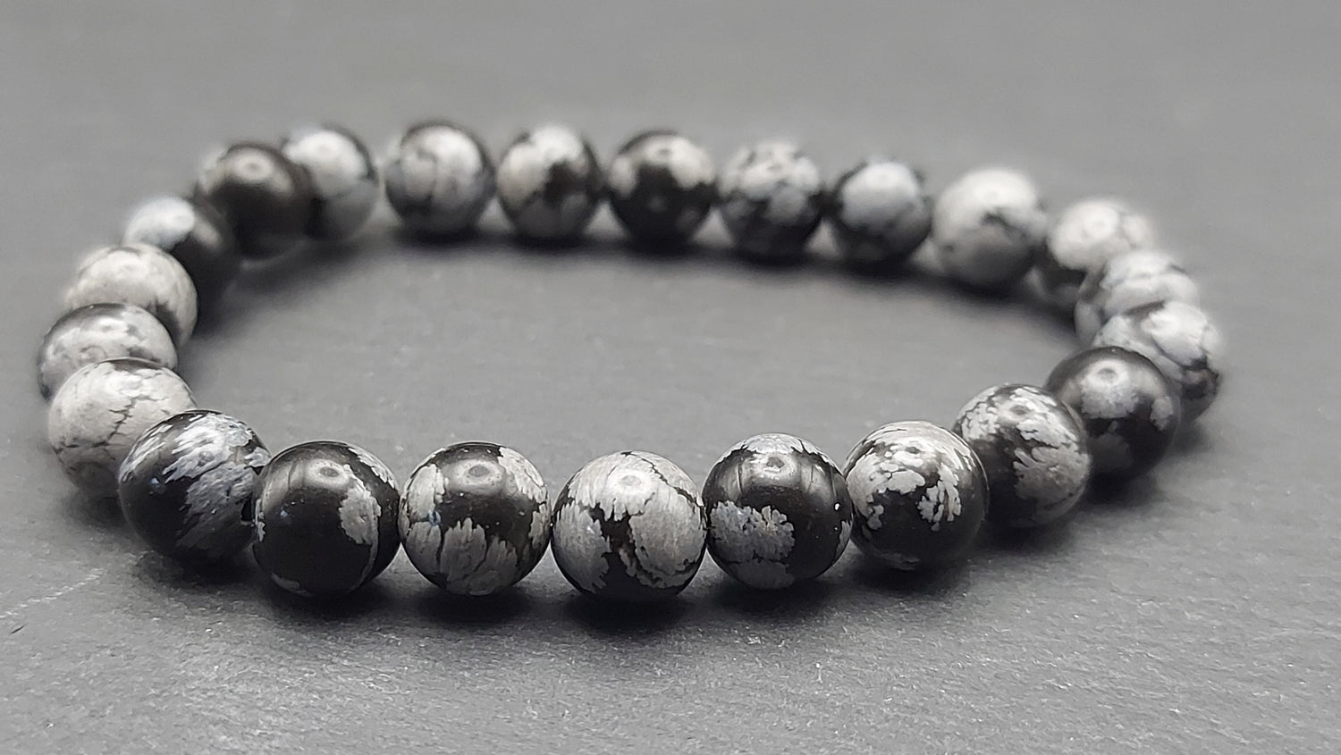 Bracelet Classique | Obsidienne Neige