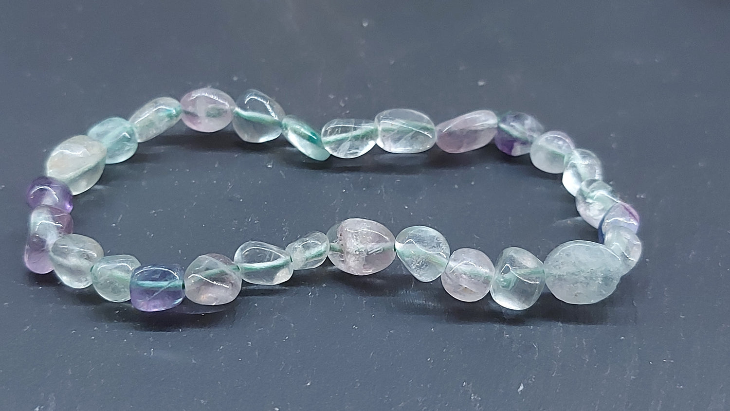 Bracelet mini pierres roulées | Fluorite