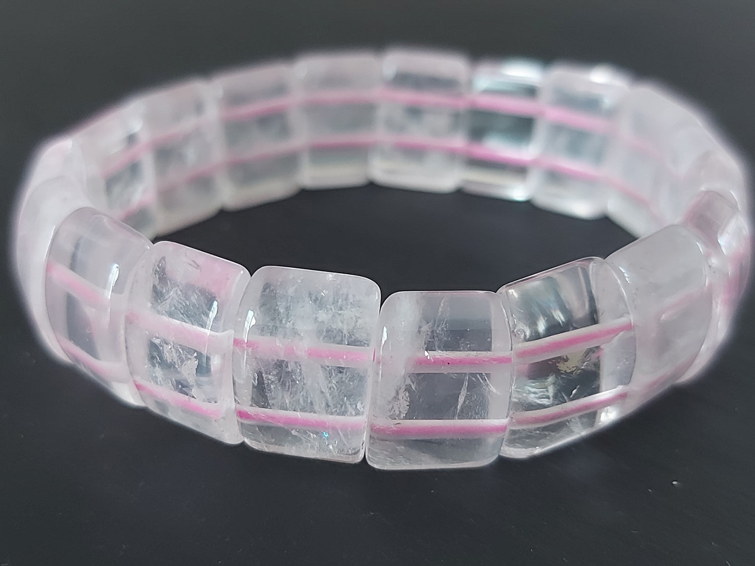 Bracelet plaquettes | Quartz Rose