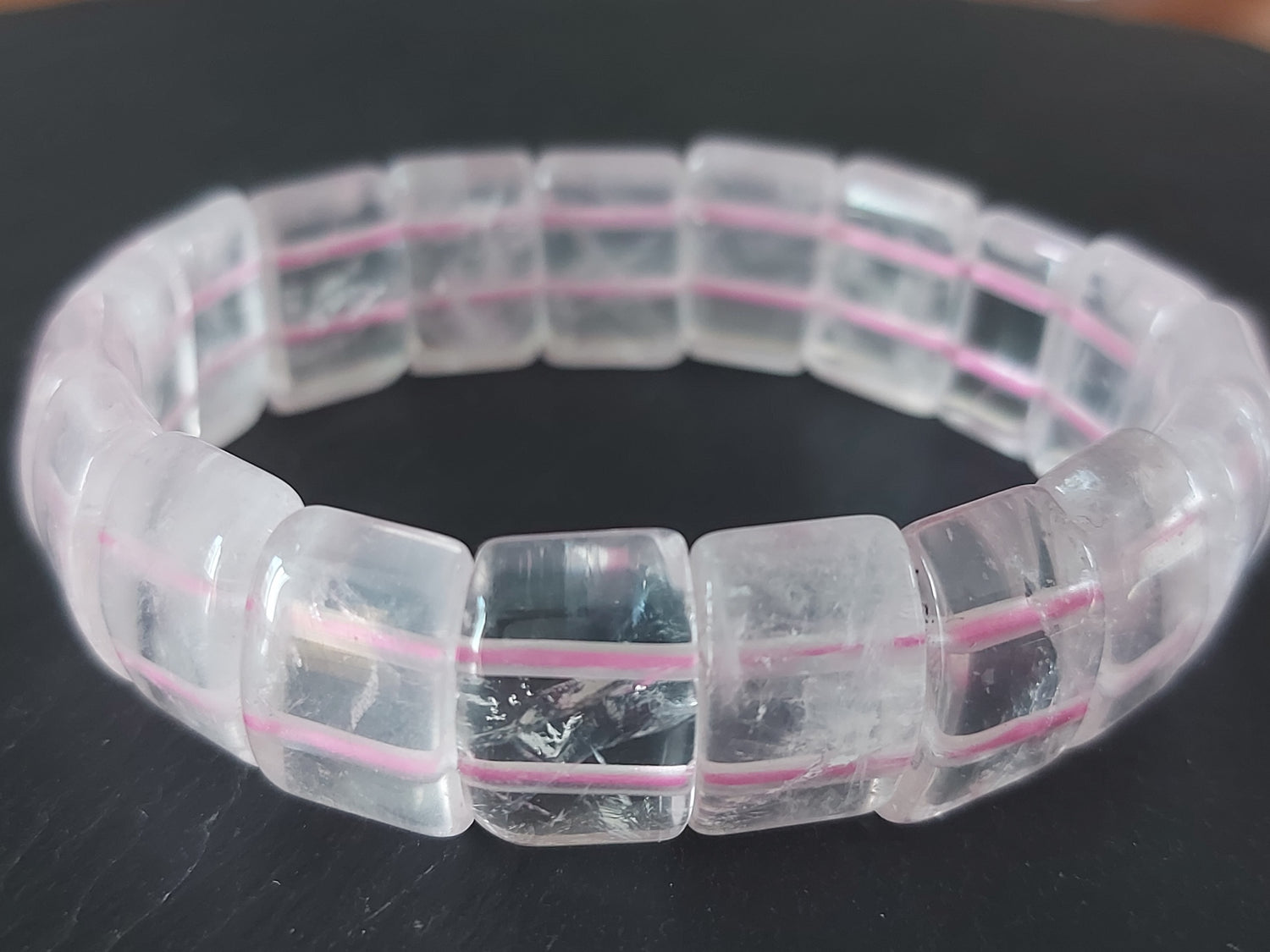 Bracelet plaquettes | Quartz Rose