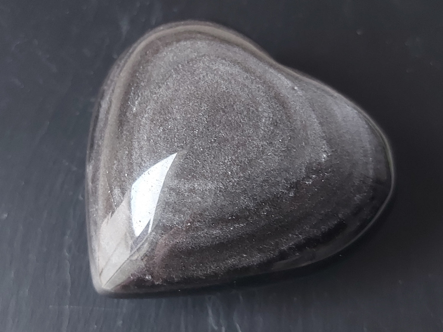 Coeur XL | Obsidienne Argentée