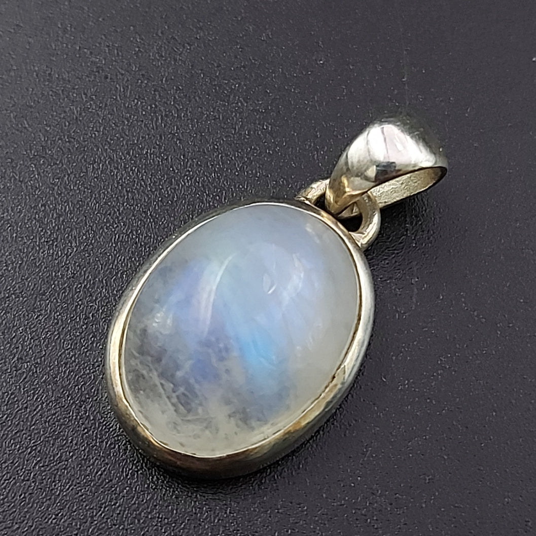 Pendentif Argent S925 | Pierre de Lune blanche